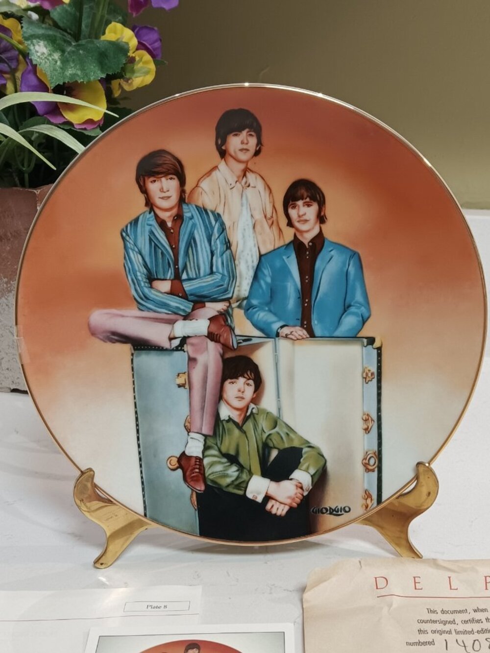 Vintage 1992 Beatles Numbered Collector Plate W/ Certificate - Yesterday And Tod